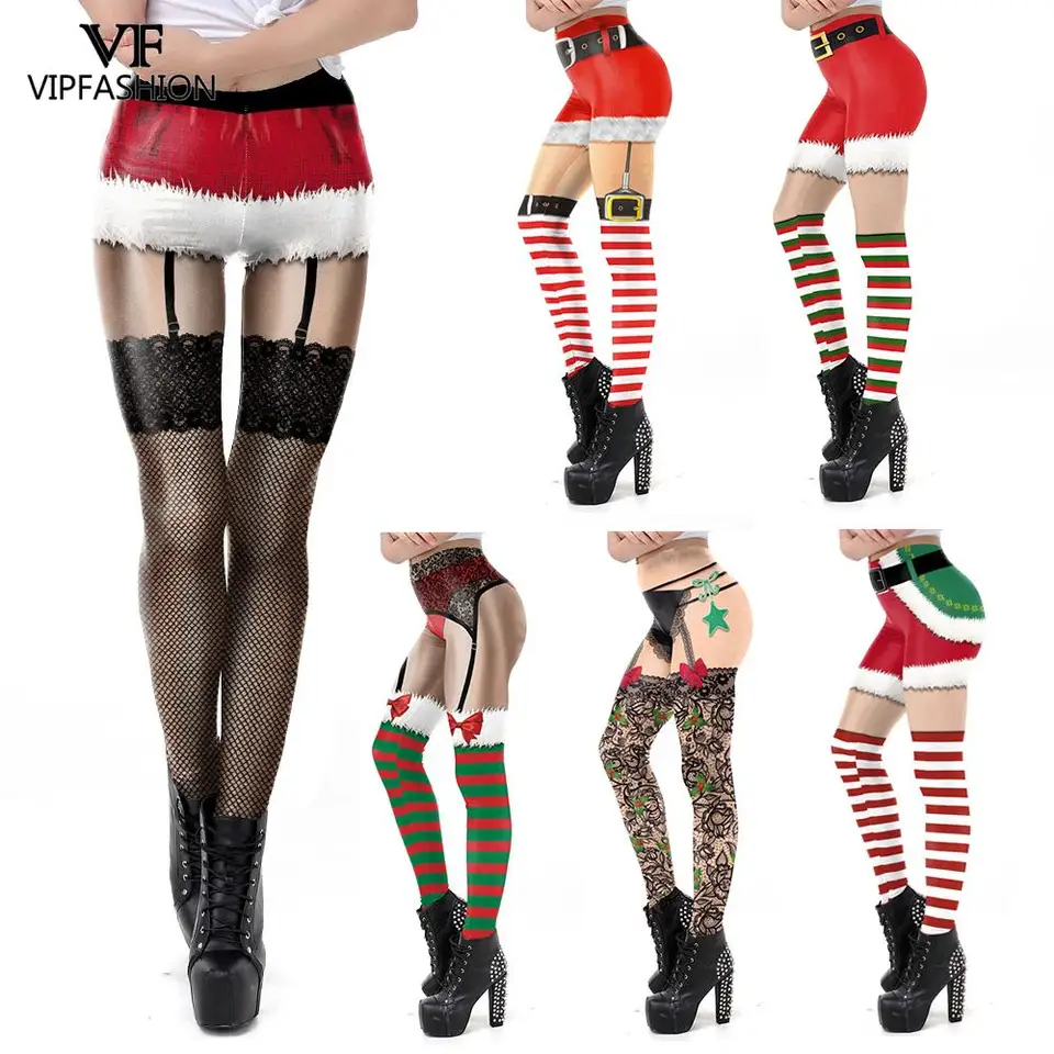 VIP móda vianočné legging pre ženu 3D digitálna tlač Sexy pančuká