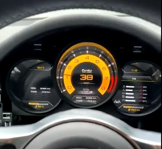 Virtuálny kokpit digitálneho klastra pre Porsche Macan 2015-2019 Multimediálny prehrávač kilometrov kilometrov kilometrov rýchlostných dosiek LCD