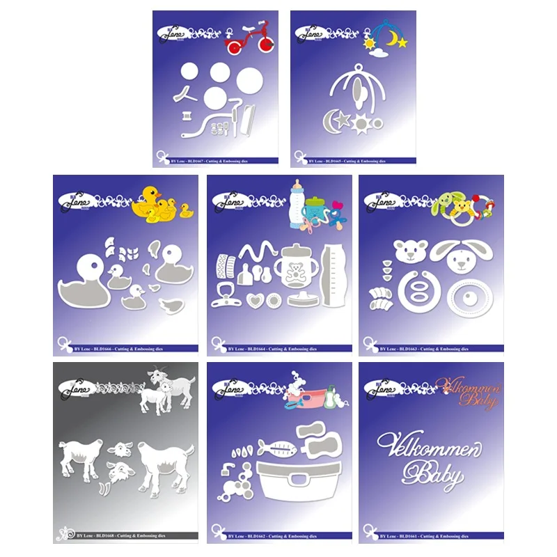 Vitajte detské kúpeľné doplnky Ducks Tricy kozy kovové rezanie zomiera známky šablón Scrapbooking Denník Embosing DIY pozdrav