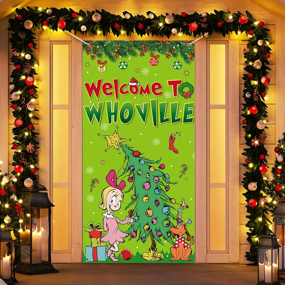 Vitajte v vianočných dverách Whoville vianočné obal