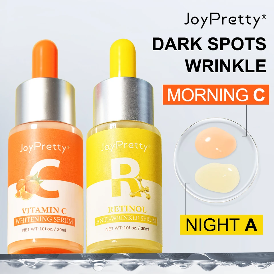 Vitamín C & retinol sérum Set Sada vrások Odstránenie pokožky Mulit-Effect Lotion Hydratačné starnúce výrobky starostlivosti o pleť v sére