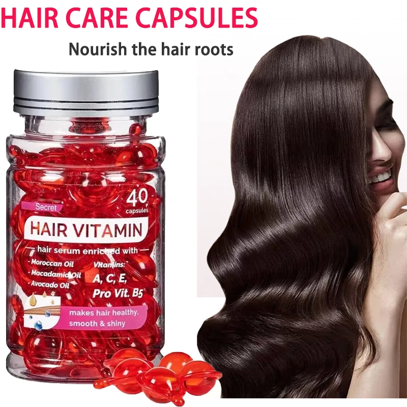 Vitamínové vitamínové kapsuly Vlasy MAKS Ošetrenie Sérum obohatené o marocké sójové oleje jojoba
