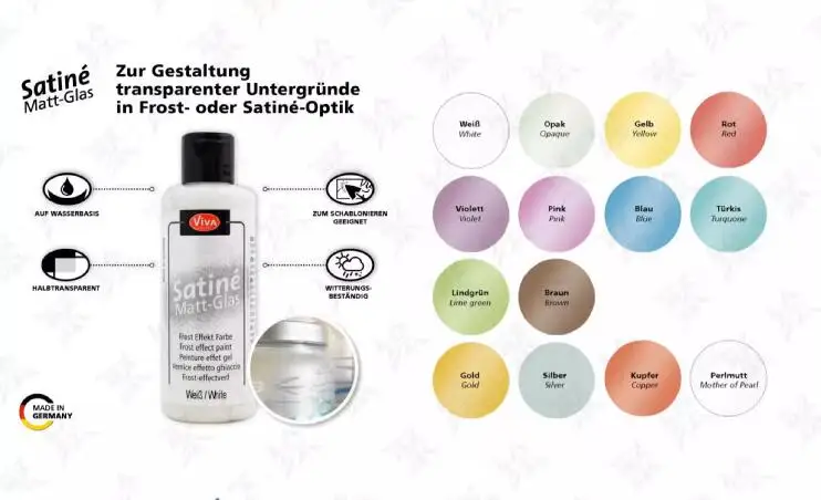 Viva Frost Effect Farba pre sklo 82 ml vode vode po suchom Nemecku