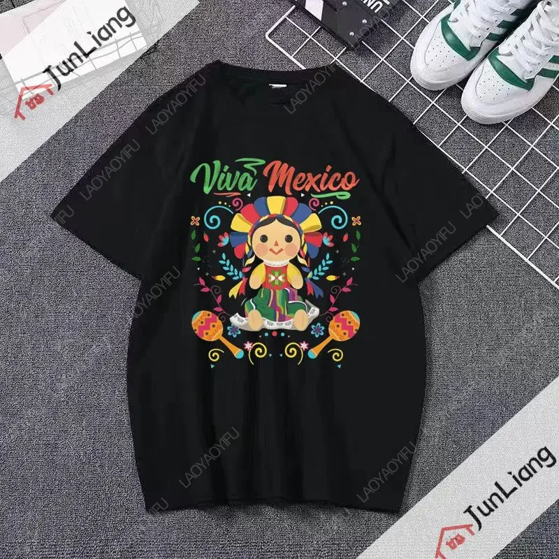 Viva Mexické košele vintage móda Mexické tlačové vrcholy topánky Pánske a dámske 100% bavlnené tričká Camo Street Fun Clothing