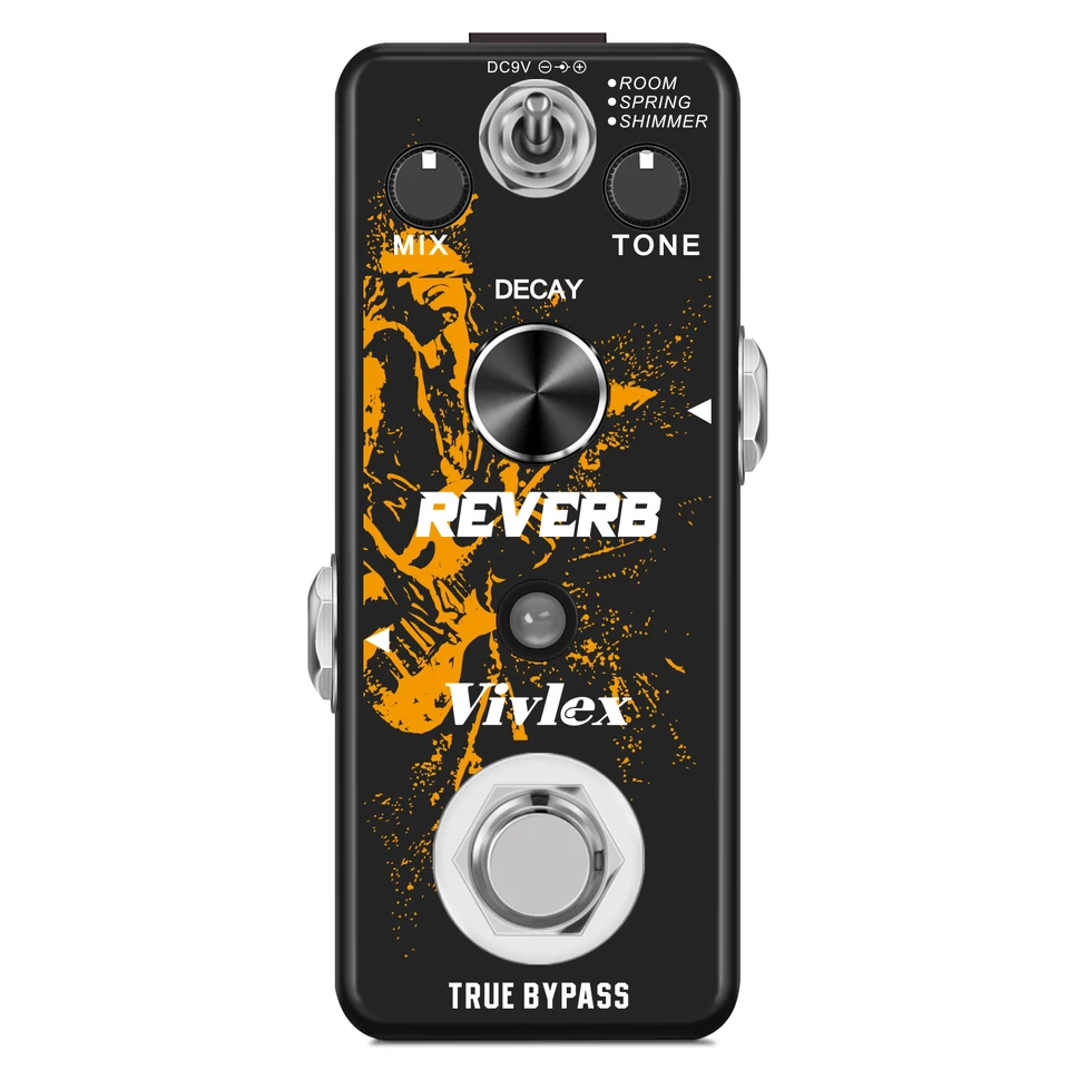 Vivlex Electric Guitar Pedal Reverb Effects Digital Oceans Efektor Pedals para gitarra kovové škrupiny Štúdio pre gitarové basy