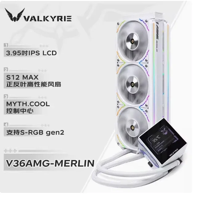 VK Valkyrie V36AMG integrovaný vodoterný chladič CPU ventilátor 38 mm hrubý riadok 3,95 palca LCD obrazovky