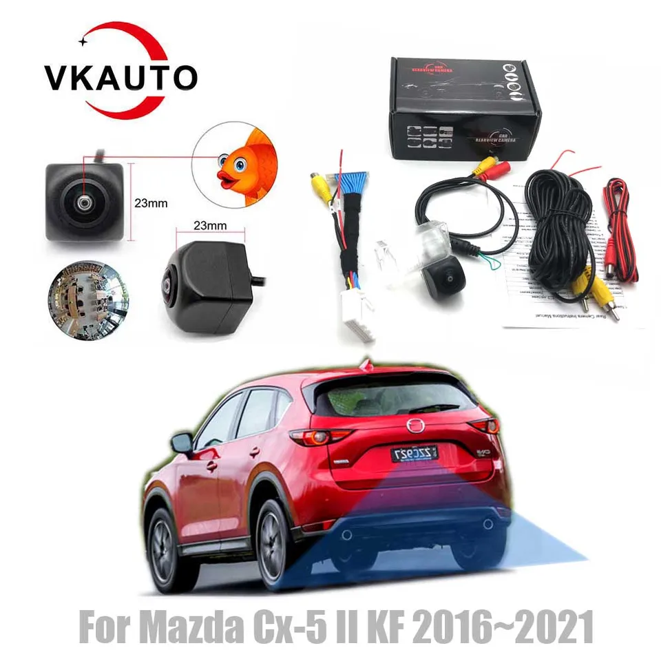 VKAUTO Zadná súprava fotoaparátu pre Mazda CX-5 CX5 II KF 2016 ~ 2021 pre OEM Stereo HD zálohovanie spätného parkovacieho fotoaparátu C28 C28