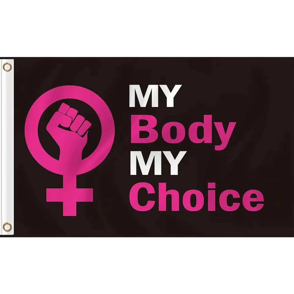 Vlajka feminizmu 3x5ft Feminizmus s mojím telom moja voľba pre Fise Power Banner