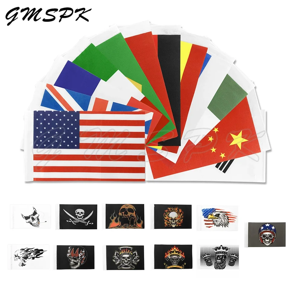 Vlajka motocyklov pirát lebka Eagle Nation Flag Batge Rack Universal Fit for Honda Yamaha Harley Suzuki BMW
