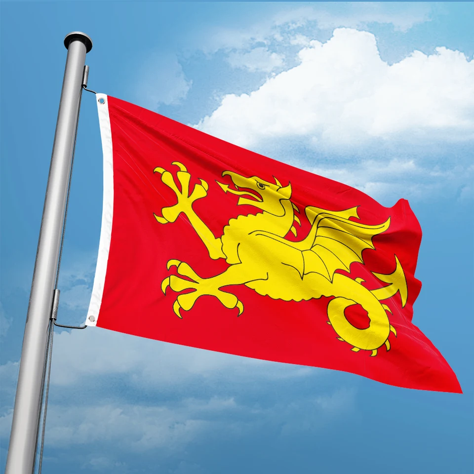 Vlajka Wessex Anglo Saxon Dragon Anglicko 3ft x 5ft polyester banner lietajúci 90* 150 cm dvojité penetrácie Vlastné vonkajšie vnútorné