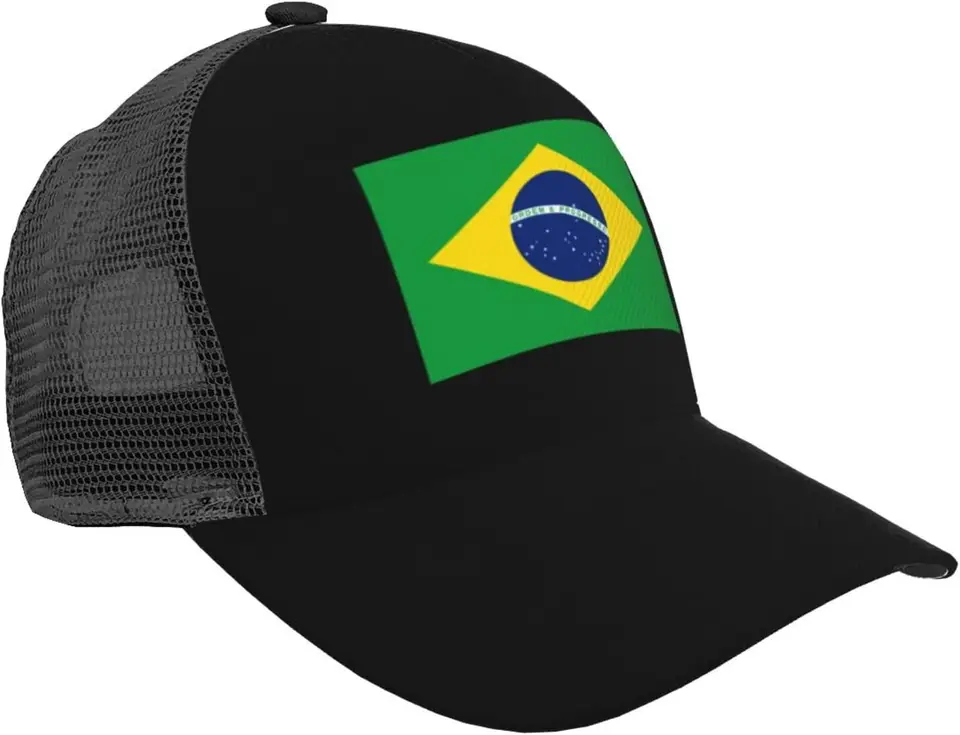 Vlajka z Brazílie baseball klobúky unisex nastaviteľné outdoorové priedušné pletivo baseballové klobúky