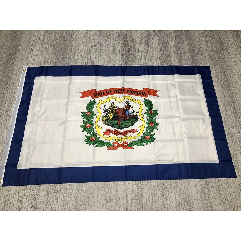 Vlajka Západnej Virgínie 90x150cm 3x5 stôp Polyester Hanging Banner USA USA Štátna vlajka Západná Virgínia pre domácu dekoráciu Banner