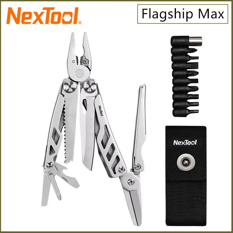 Vlajková loď Nexool Max 14 v 1 EDC Multi Tool Pliers Skladací nôž Veľké nožnice Vonkajšie kempingové prežitie Multitool
