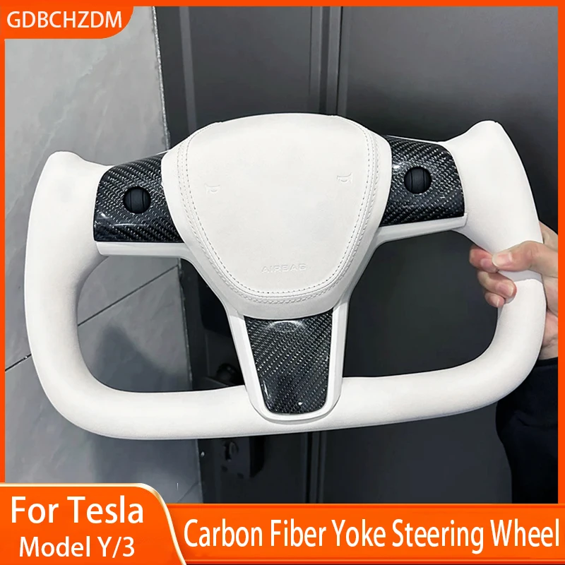 Vlanc volant pre Tesla 2016-2023 Model 3 Model Y 2018-2024 Príslušenstvo pretekársky štýl Uhlíkové vlákno volant