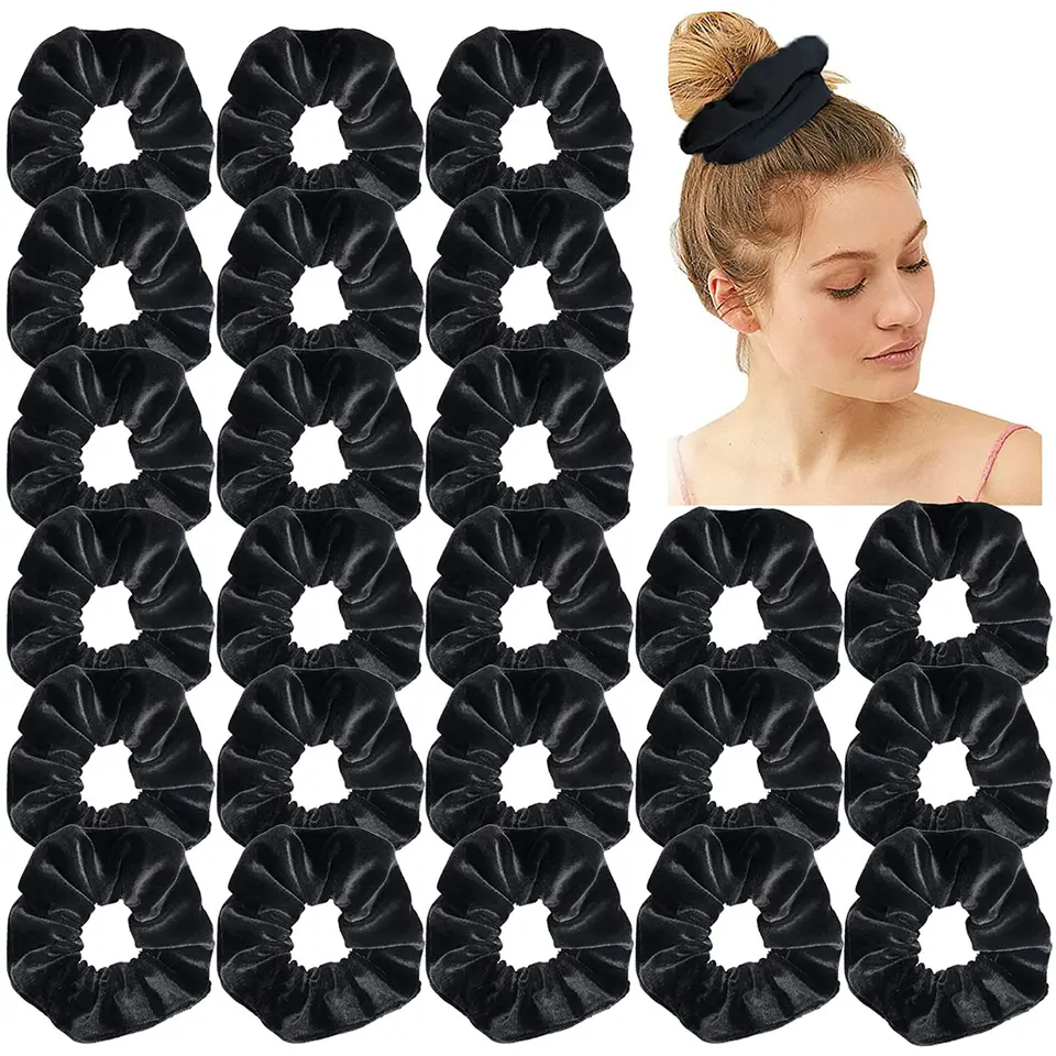 Vlasové scrunchies čierne zamatové vlasové kravaty kravaty mäkké vlasové pásy Ženy držiak na držiak na vlasy