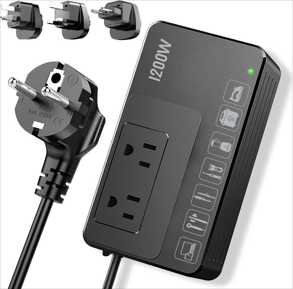 Vlasový sušičový rovníky Curling Iron Coffee Maker, Adaptér pre cestovnú zástrčku Transformer Down Transformer
