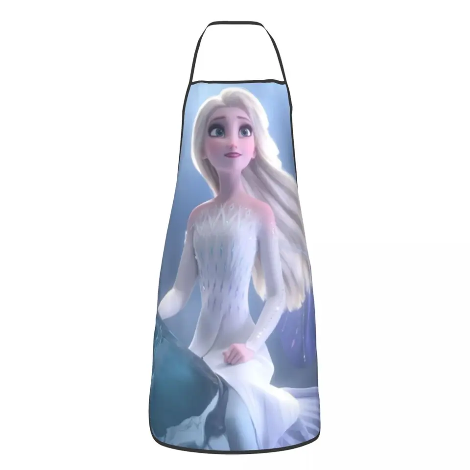 Vlastná bib ​​elsa princezná mrazené zástery Muži ženy unisex dospelý kuchár kuchyn