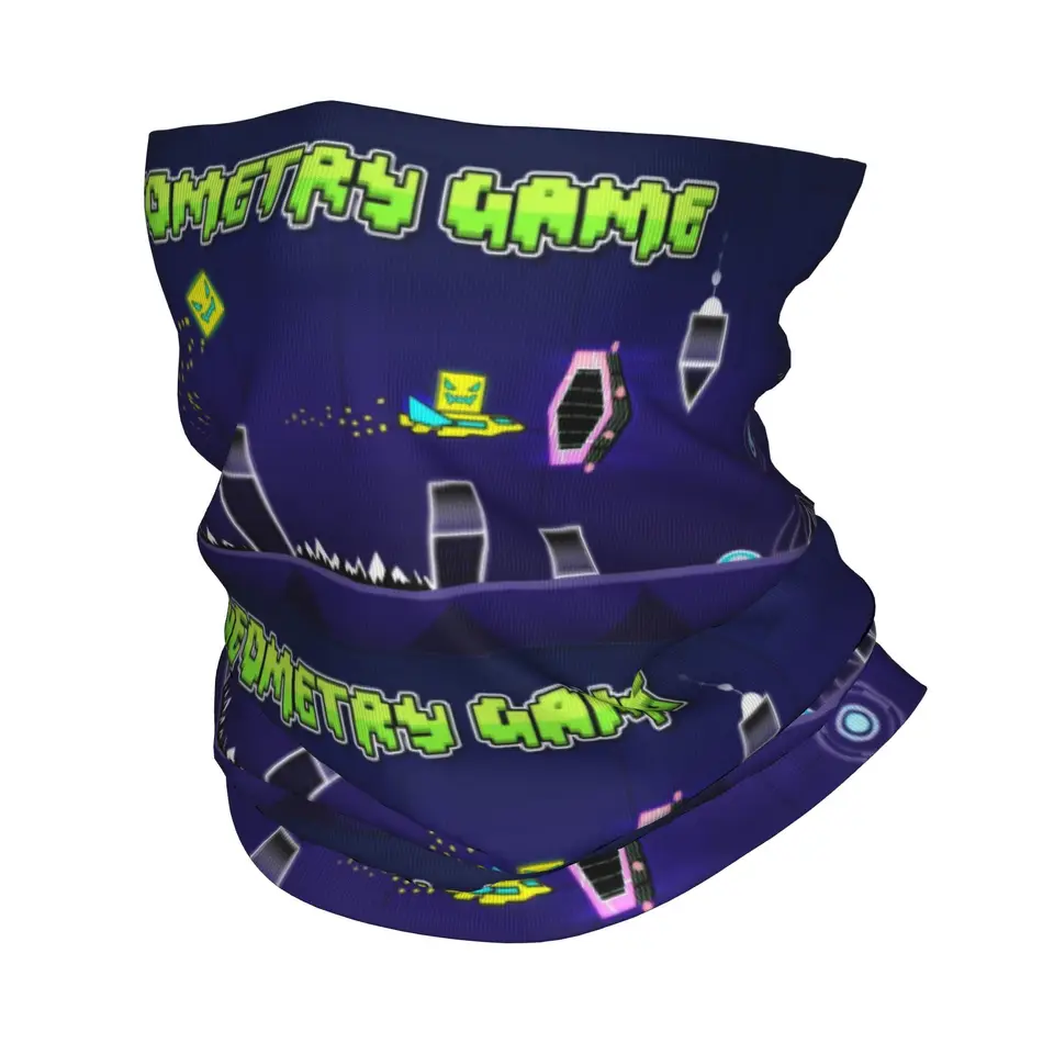 Vlastná geometria kocka pomlčky Bandana Neck Gaiter UV ochrana proti šál kryt