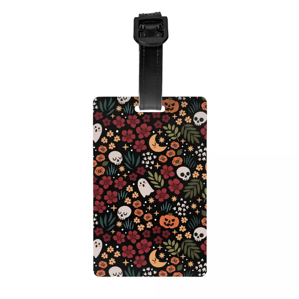 Vlastná Halloween Pumpkin Skull Luggage Tag s názvom Card Cover Cover ID štítok pre kufr