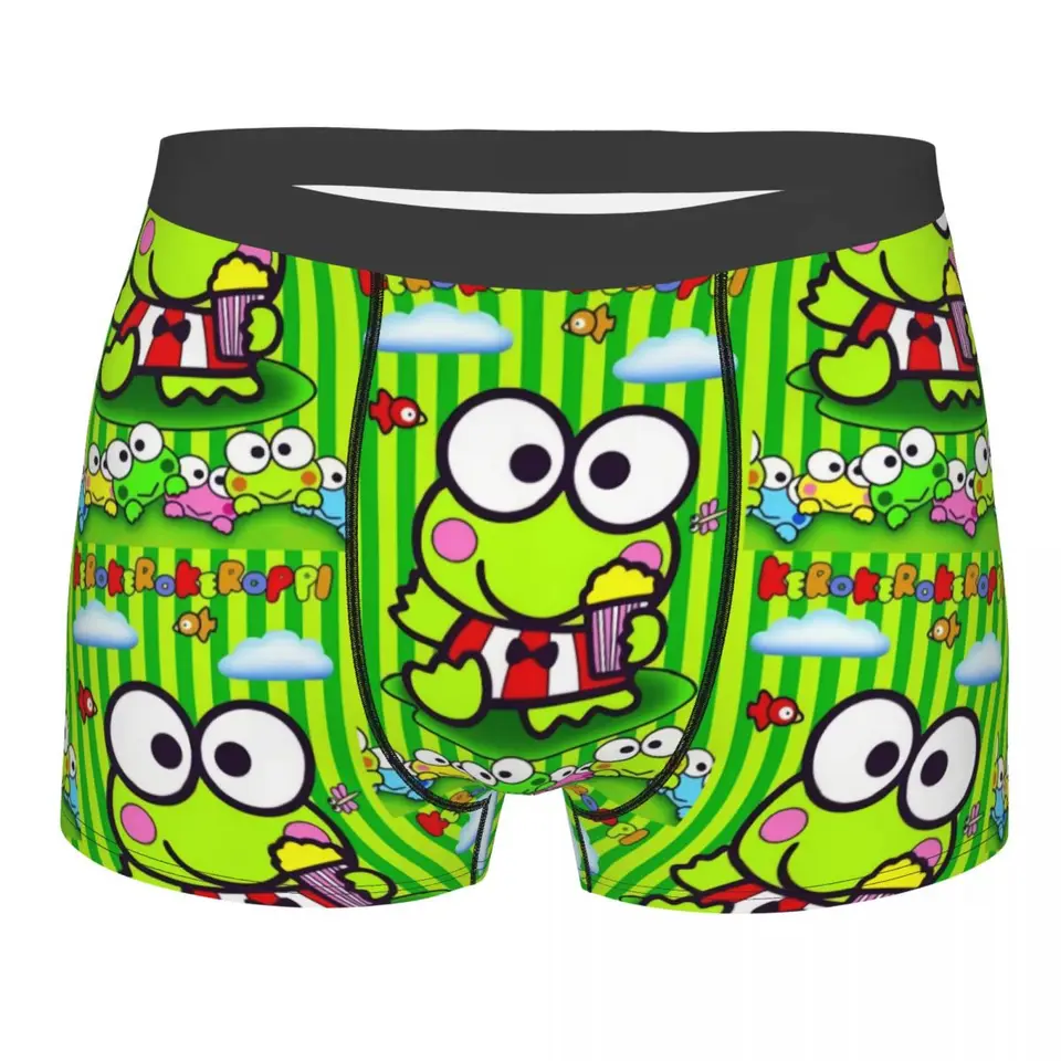 Vlastná karikatúra Disney Kero Kero Keroppi Sanrio Anime Underwear Men Stretch Boxer Briefs šortky nohavičky mäkké spodky pre muža