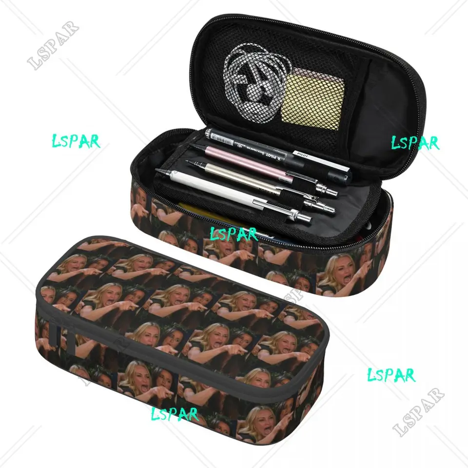 Vlastná kórejská žena kričí na mačku meme ceruzku pre dievčatá pre dievčatá chlapci veľké kapacity vrecko Pen box školá