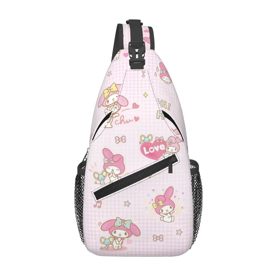 Vlastná melódia Anime Cartoon Sling Crossbody Batoh pre ženy, ktoré sú muži odolné voči cyklistike batoh