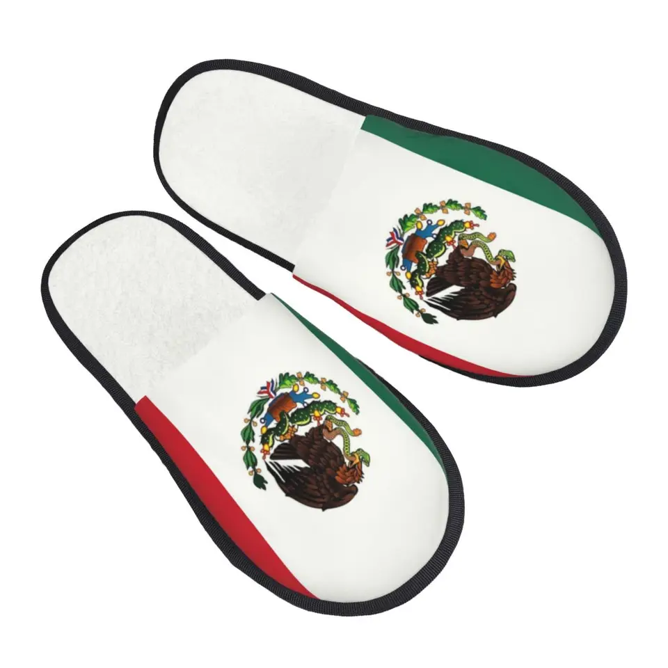 Vlastná Mexico Flag Comfy Scuff Memory Pena Pathers Dámske kúpeľné topánky