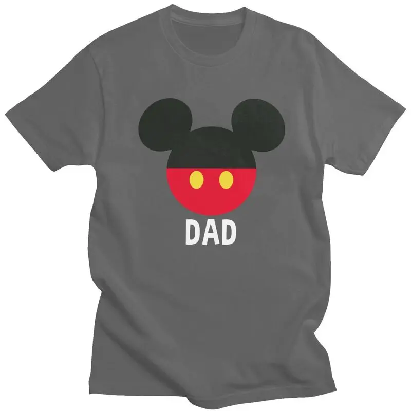 Vlastná Mickey Mouse Dad Tirts Men Pure Cotton Tee Tops Tops Trshir s krátkym rukávom Príležitostné tričko