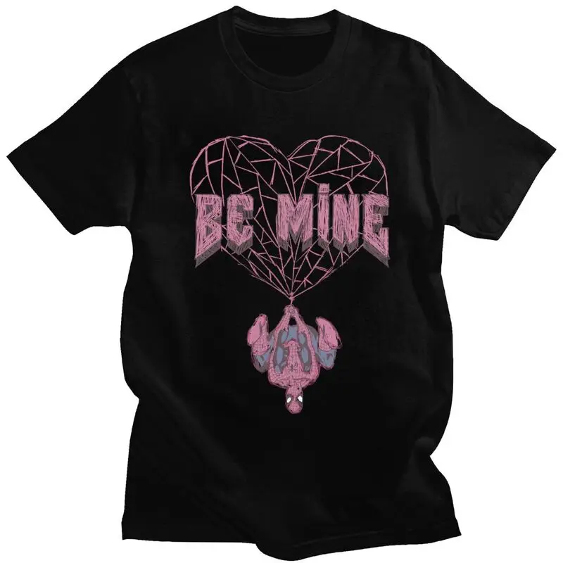 Vlastná módna spiderman Be Mine Web Heart Tir Men T-Shirt Streetwear Tee 100% bavlnená nadmerná tričká Merch