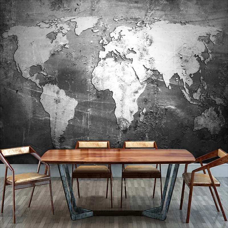 Vlastná nástenná tapeta Retro nostalgia svet mapa nástenné papierové rolky Office Obývacia izba Sofa TV TV Backdrop Fresco Papel de Parede 3D