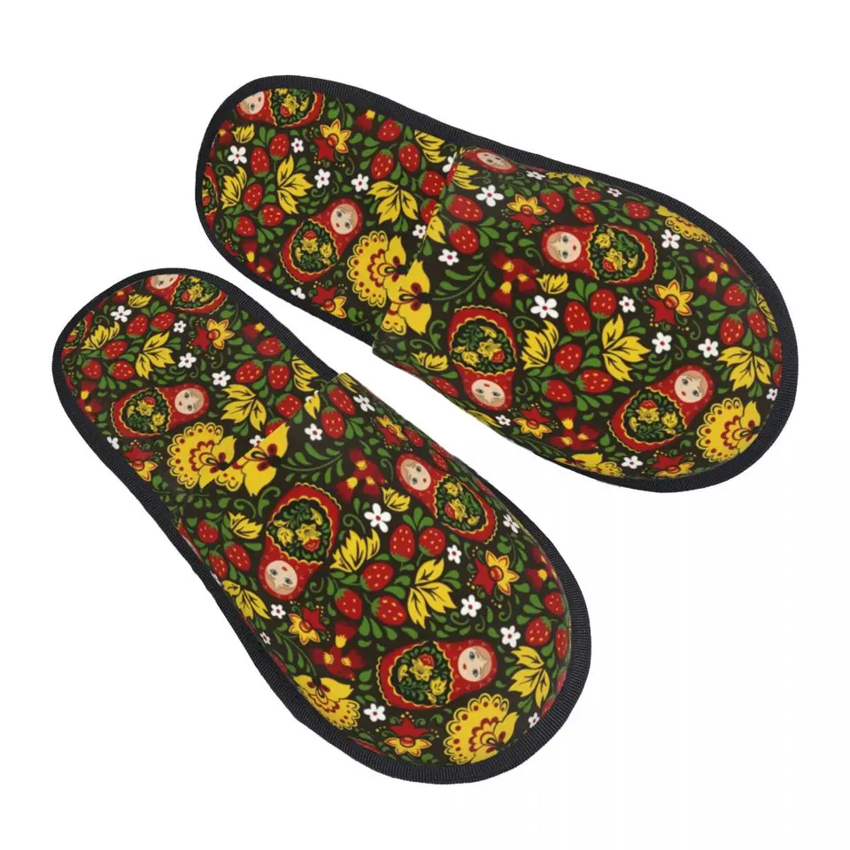 Vlastná ruská bábika Soft Pamäť penové domy papuče Ženy kvetina matryoshka babushka art