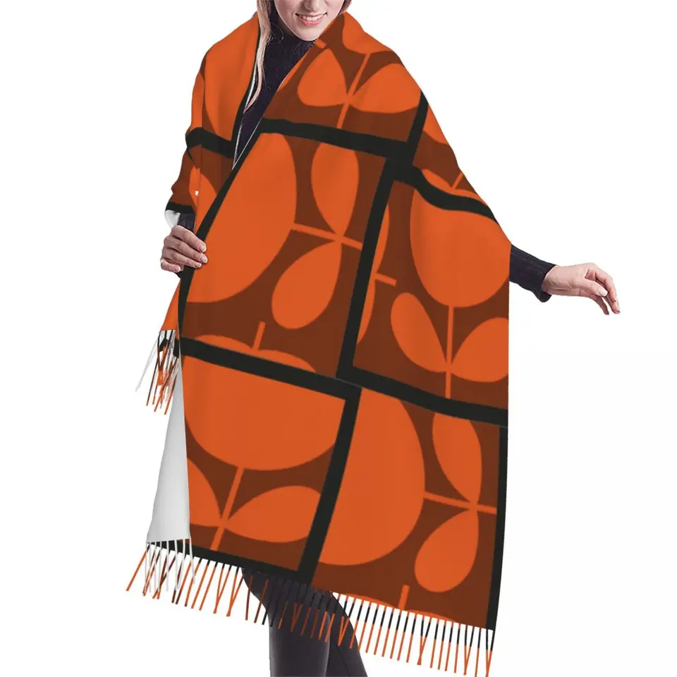 Vlastná tlač oranžová orla kiely šál pre ženy dlhé zimné teplé šatky šatky šatky unisex šály