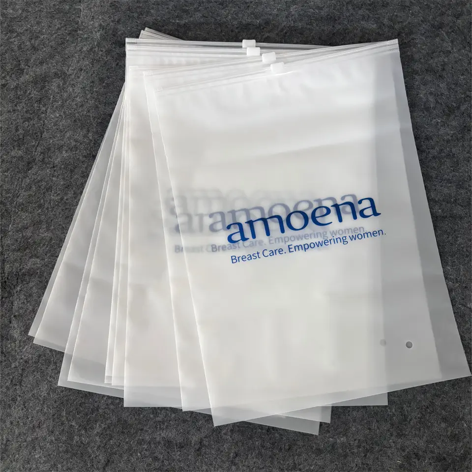 Vlastná tlačiareň Logo Posúvač matné/ matné biologicky odbúrateľné plastové vrecko Plastové vrecko Čisté odevy Tirs Poly Poly Zips s vlastným logom