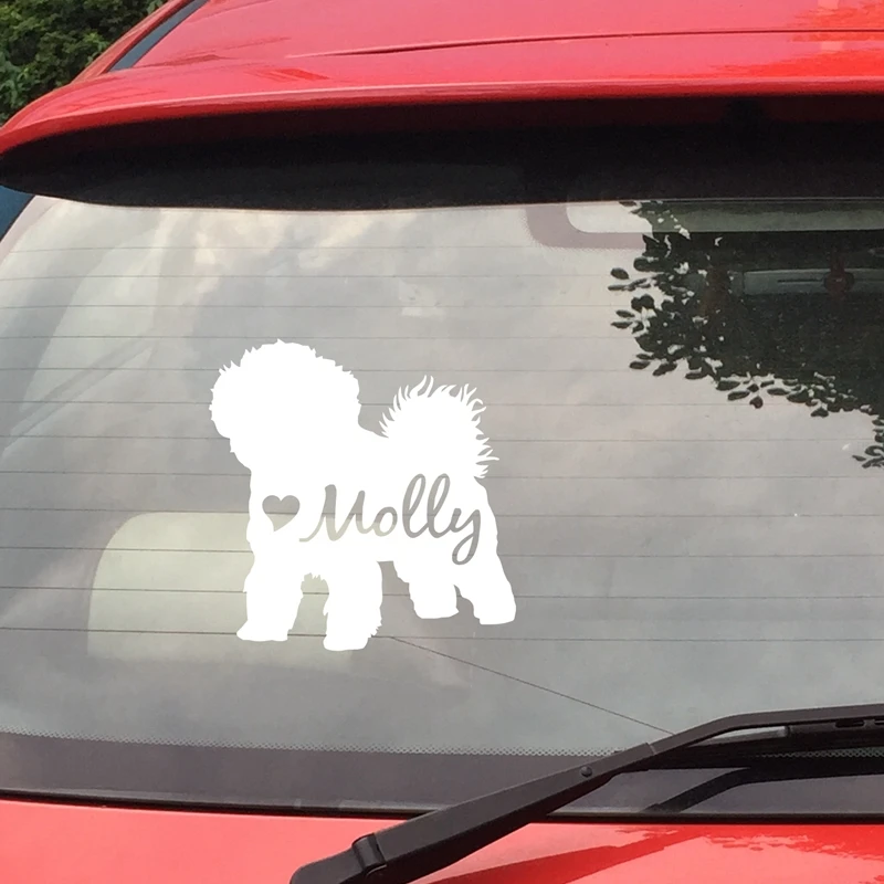 Vlastná vinylová nálepka Krásny Bichon Frize Silhouette Decals Art Decor, Prispôsobené nálepky pre psa pre dekoráciu notebooku