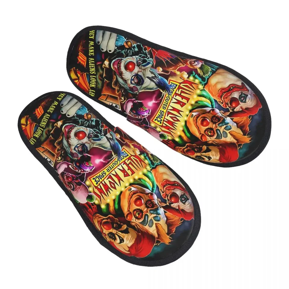Vlastná výtlačok Ženy Killer Klowns z vesmírneho domu papuče mäkká teplá pamäť pena Fluffer Pliner Indoor Outdoor topánky