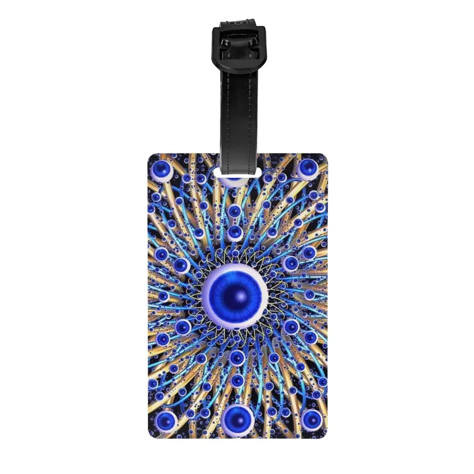 Vlastná značka batožiny Evil Eye Eye s menom karta Amulet Turkish Cover Cover ID štítok pre kufrový kufr