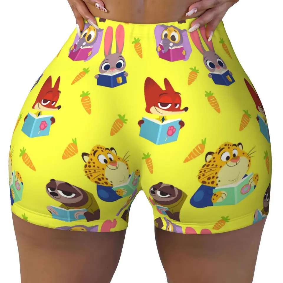Vlastná Zootopia telocvičňa Running volejbalové šortky pre ženy anime cvičenie jogy šortky