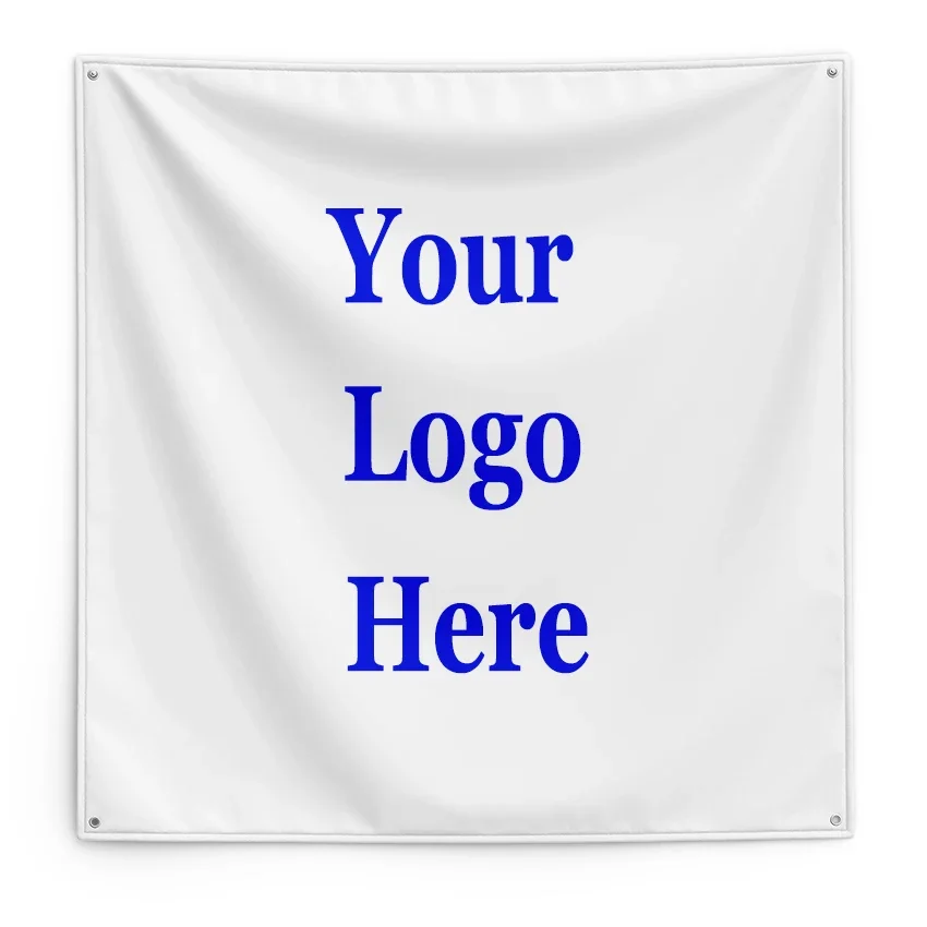 Vlastná štvorcová vlajka obojstranná tlačiarenská spoločnosť propagácia reklama Domáca dekorácia 100D Polyester Banner Gobestry