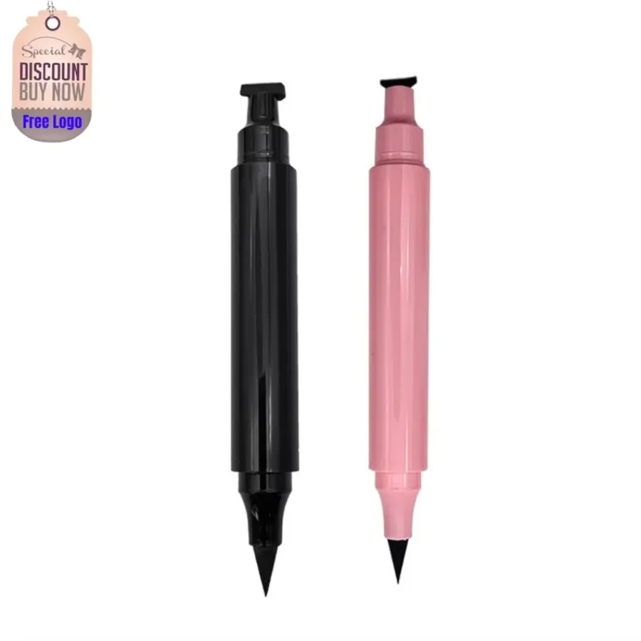 Vlastné 2Colors trubice tekuté očné linky Rýchle suché suché dlhotrvajúce ľahko nanášajúca nepotepovaná pečiatka čierna tekutá vložka