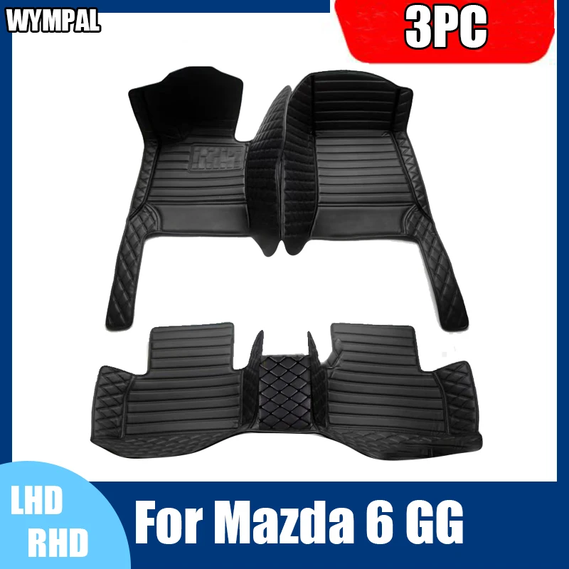 Vlastné automobilové podlahové rohože pre Mazdu 6 GG 2003 2004 2005 2006 2007 Automatické luxusné kožené mužy Dámske auto Matky Plné pokrytie