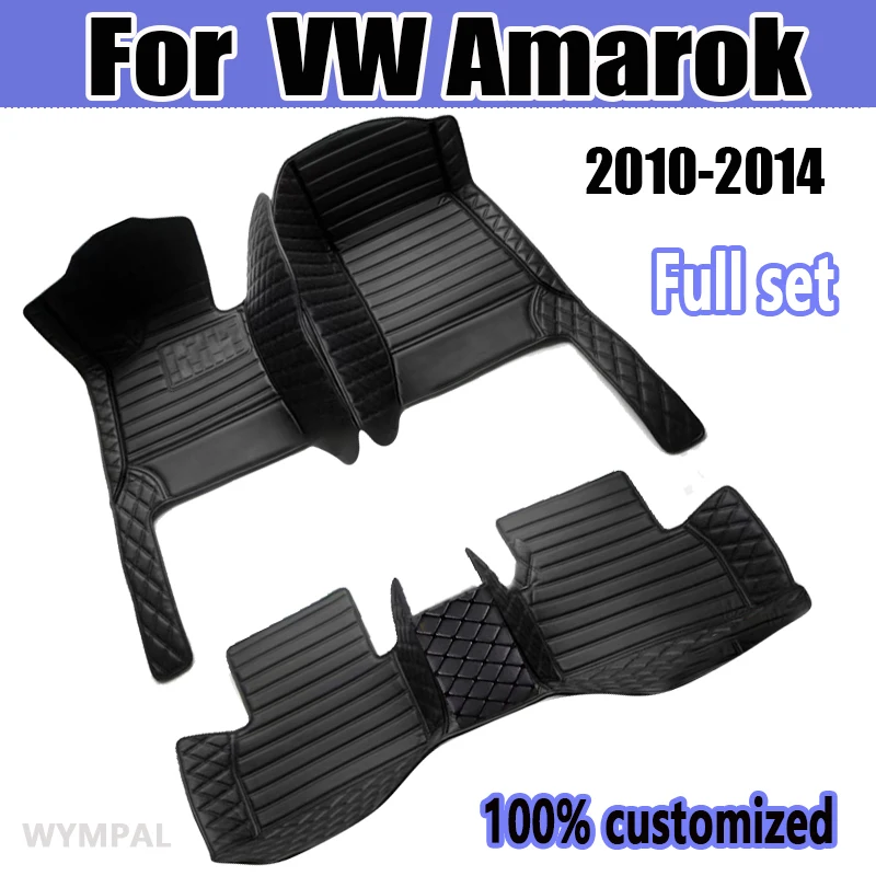 Vlastné automobilové podlahové rohože pre VW Amarok 2010 2012 2012 2013 2014 Automatické luxusné kožené mužy Dámske auto Matky Plné pokrytie