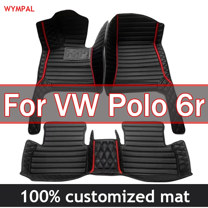 Vlastné automobilové podlahové rohože pre VW Polo 6R 2012 2013 2014 2015 2016 Automatické luxusné kožené mužy Dámske auto Mats Plné pokrytie