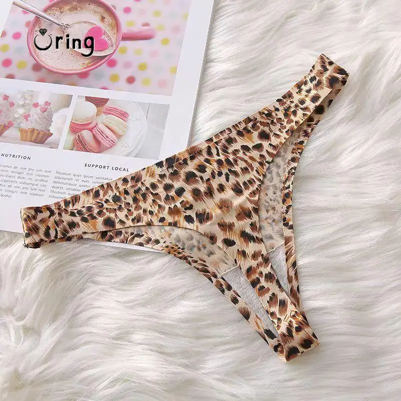 Vlastné bikiny na bikinách ľadový leopard krištáľové listy Ženy Hotwife Lingerie DIY Name G-String Underwear Sports Fitness Briefs