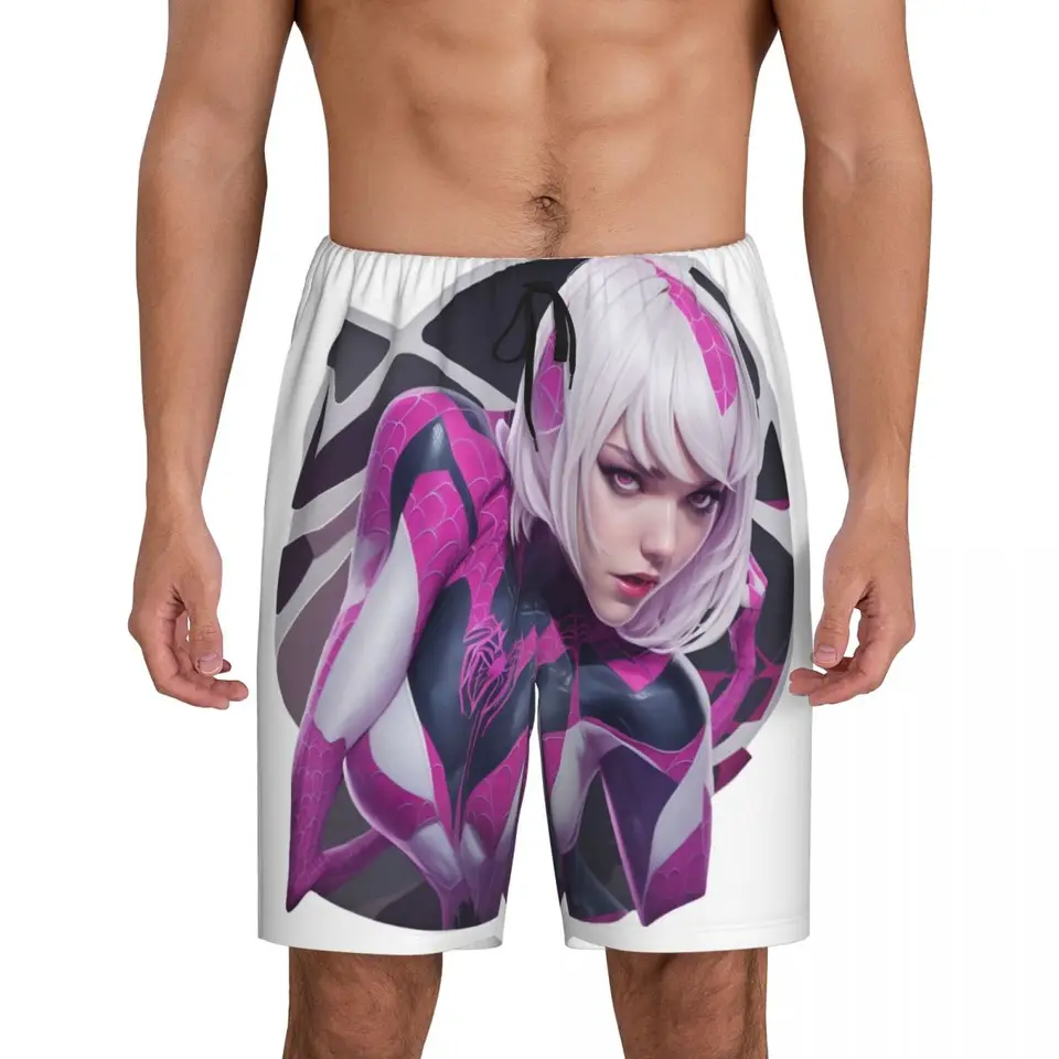 Vlastné duchovné spider girl pyžama spodnej časti Pánska salónik spánok Sleets Stretch Sleewear PJS s vreckami