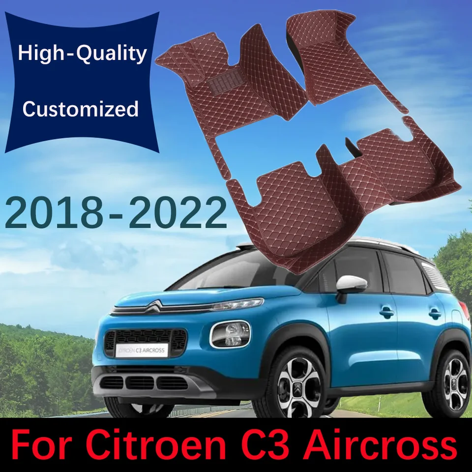 Vlastné kožené podlahové rohože pre rohože pre Citroen C3 Aircross 2018 2019 2020 2021 2022