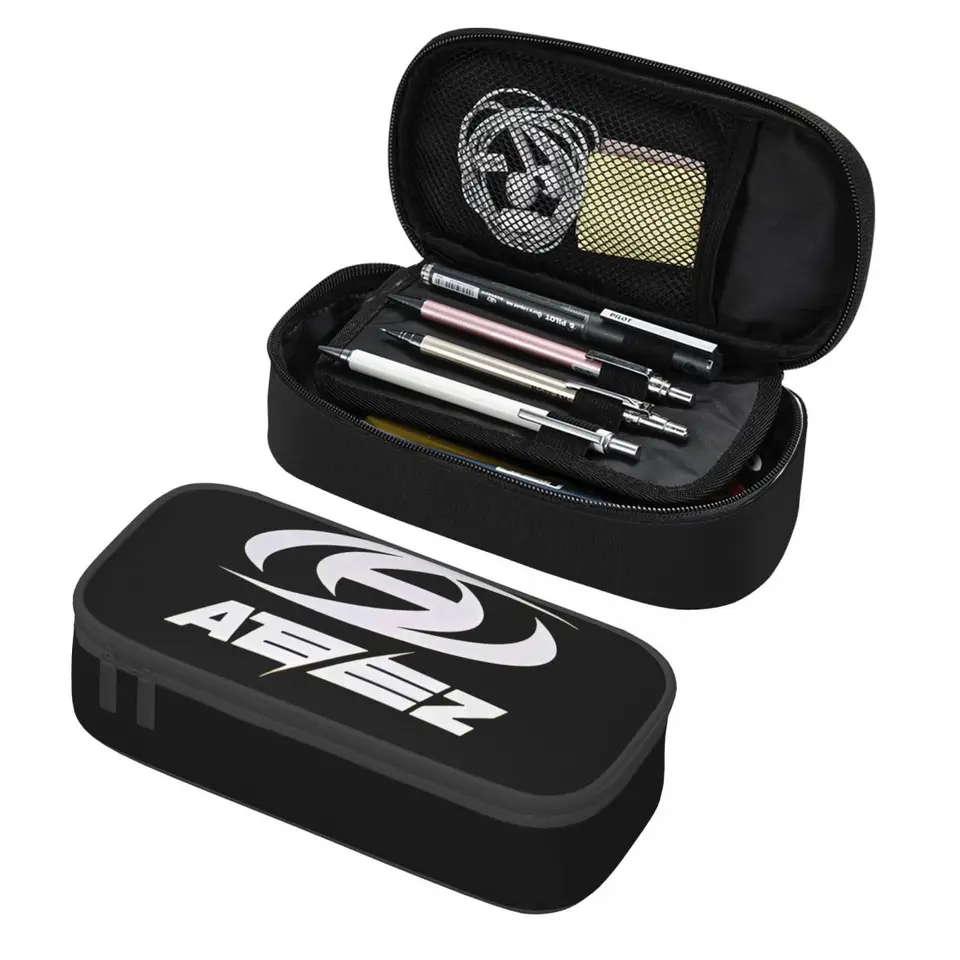Vlastné KPOP ATEEZS LOGO Kawaii Cencil Case Dievčatá chlapci Veľká kapacita Teenager ZS Peruzka Študentská škola