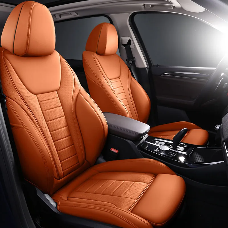 Vlastné kryty autosedačiek Koža pre BMW X3 G01 F97 E83 F25 IX3 Plne nastavené interiérové ​​diely automobilové výrobky príslušenstvo Žena ružová
