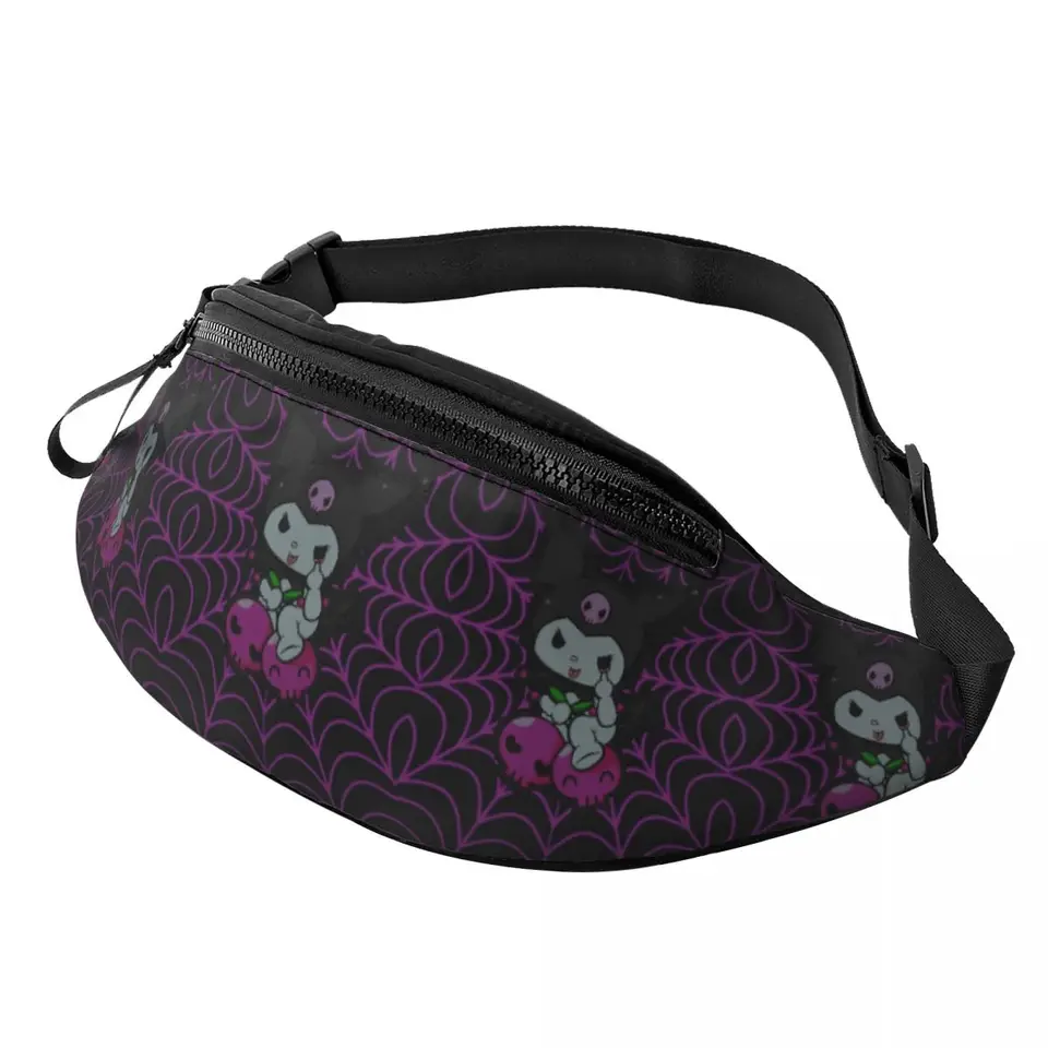 Vlastné kuromi roztomilé karikatúra Fanny Pack Ženy Men Módne krížový pásový pás pre cestovný cyklistický telefón Peniaze na puzdro