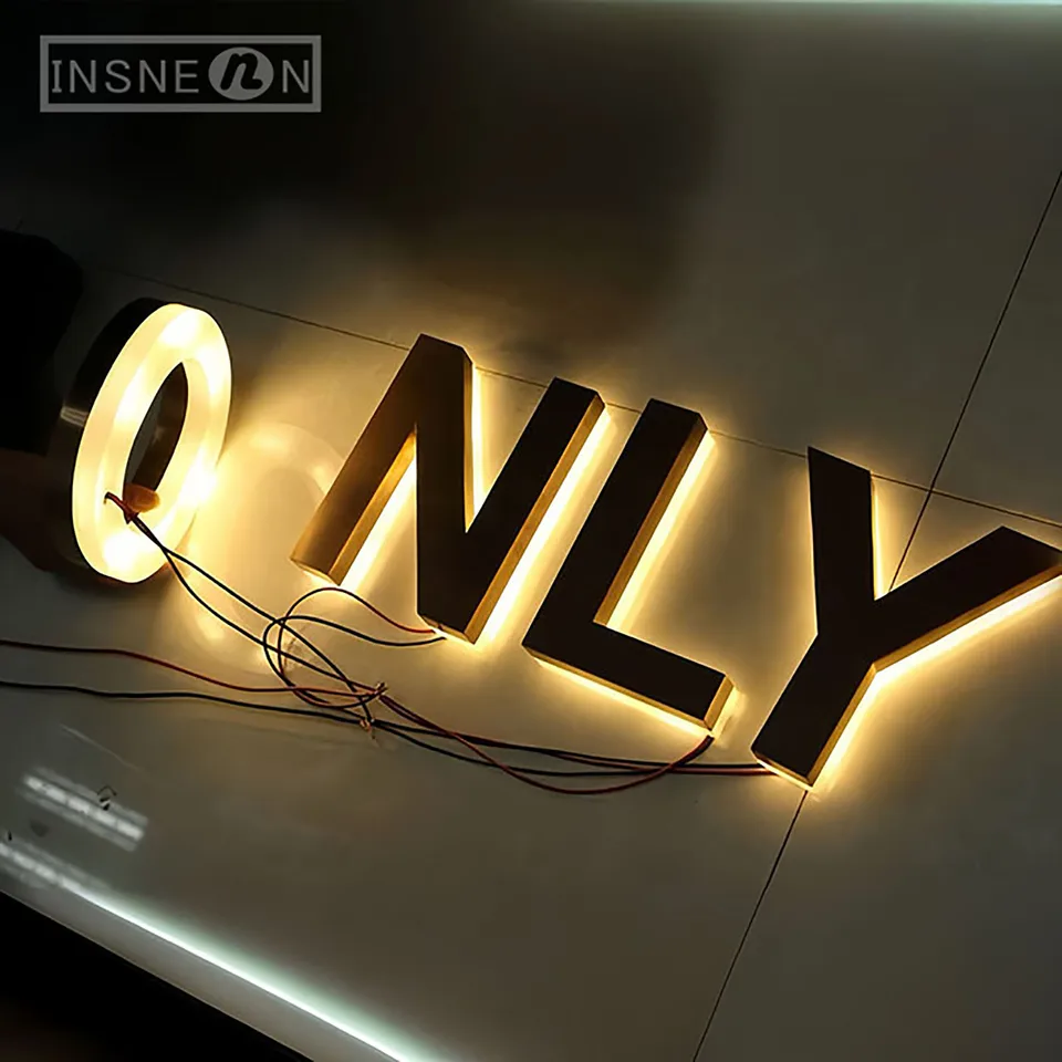 Vlastné LED domové číslo svetlá, komerčné logo 3D osvetľovacie písmená obchodné dosky, kovový akrylový znak, vonkajší vodotesný