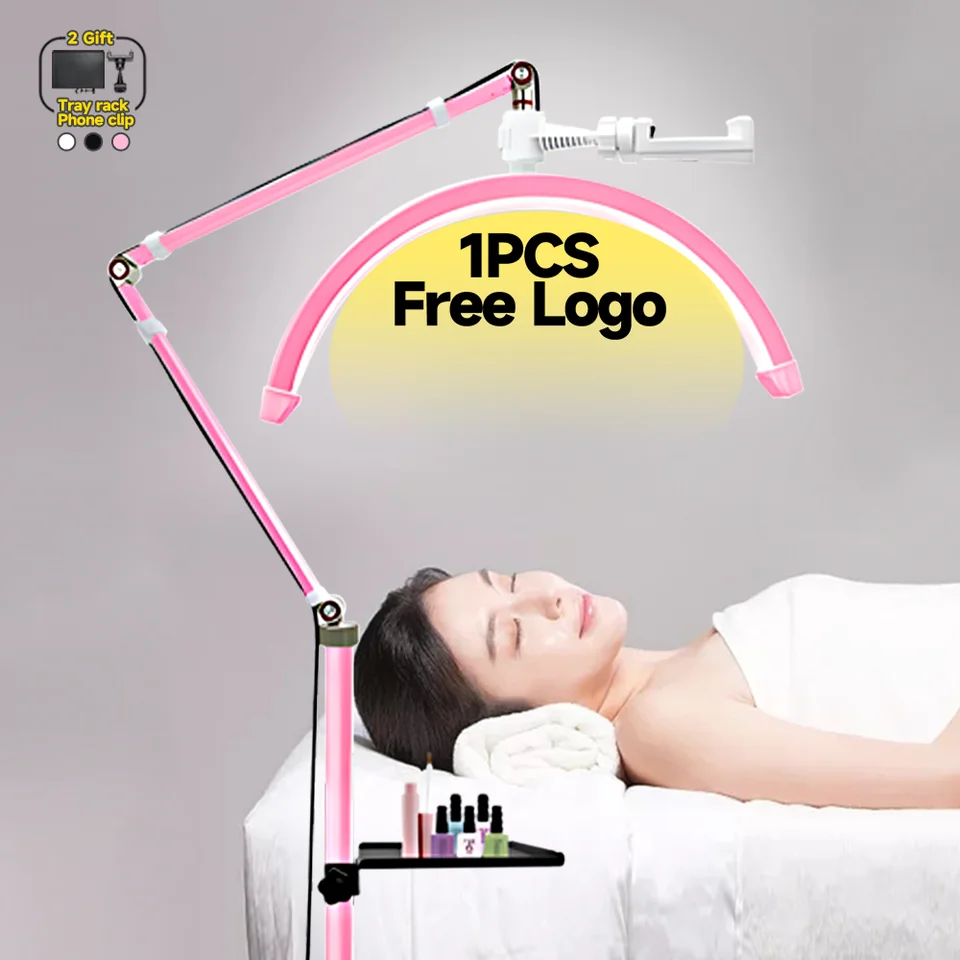 Vlastné logo kruhové svetlo Half Moon LED žiarovka prúžok podlahy podlahová podlaha video svetlo Filtr pre kozmetický make -up živý prenos